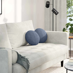 vidaXL Sēdvietas spilventiņi 2 pcs Zila DIA 30 cm Korduroja audums