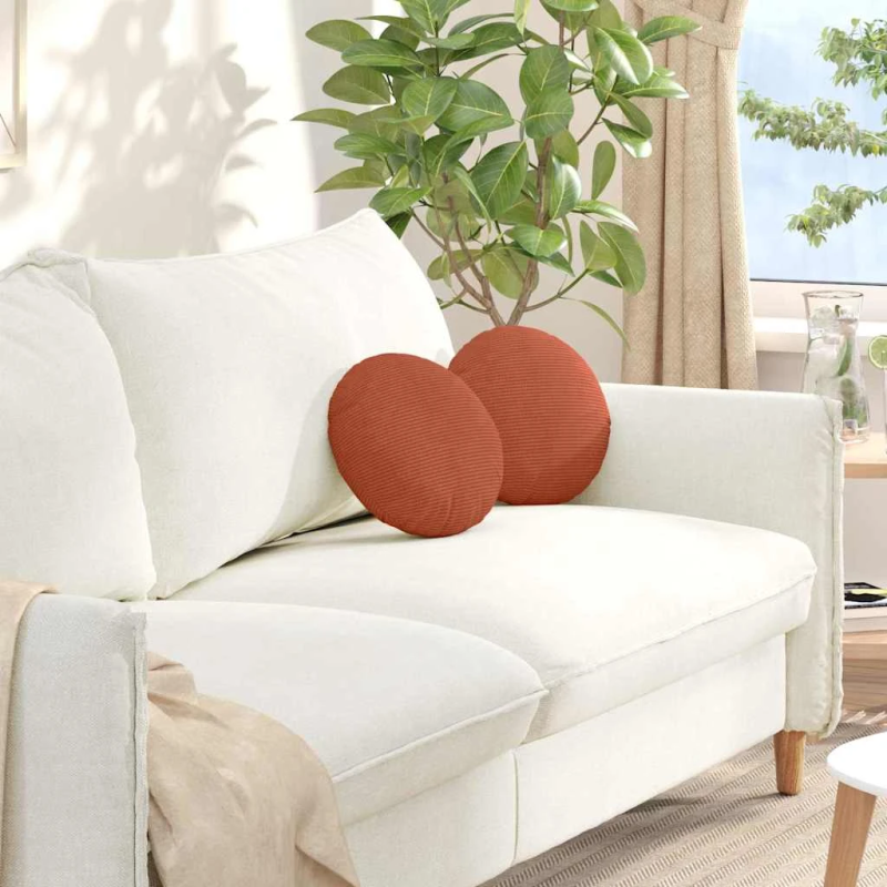 vidaXL Sēdvietas spilventiņi 2 pcs Sarkans oranžs DIA 30 cm