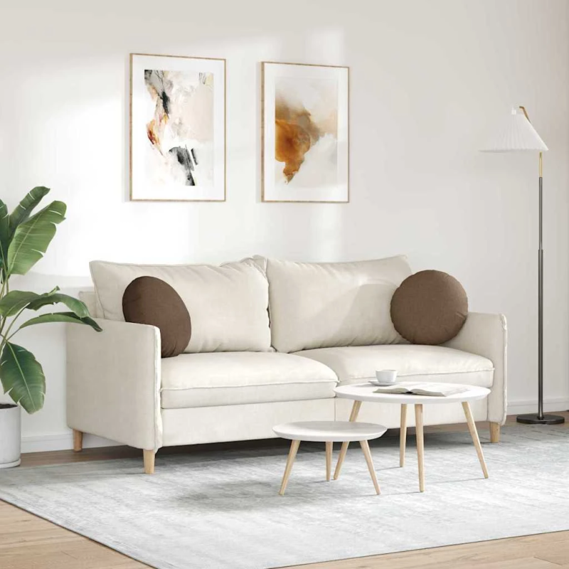 vidaXL Sēdvietas spilventiņi 2 pcs Brūna DIA40 x 13 cm audums