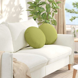 vidaXL Sēdvietas spilventiņi 2 pcs Gaiši zaļa DIA40 x 13 cm audums