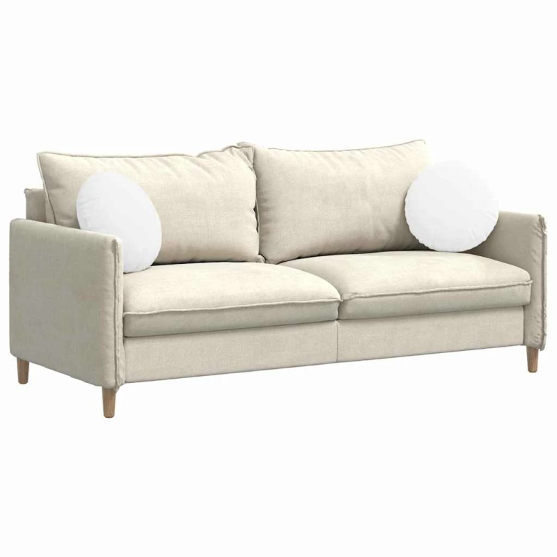 vidaXL Sēdvietas spilventiņi 2 pcs Balts DIA40 x 13 cm audums