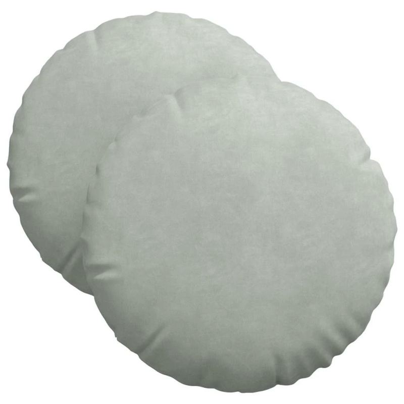 vidaXL Sēdvietas spilventiņi 2 pcs Gaiši pelēks DIA 40 x 13 cm Samts