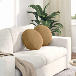 vidaXL Sēdvietas spilventiņi 2 pcs Brūna DIA 40 x 13 cm Samts