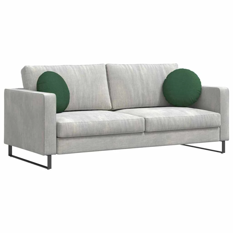 vidaXL Sēdvietas spilventiņi 2 pcs Tumši zaļš DIA 40 cm Korduroja audums