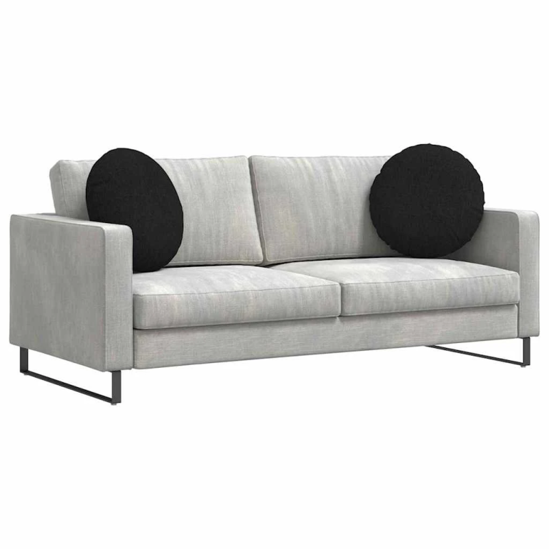 vidaXL Sēdvietas spilventiņi 2 pcs Melna DIA50 x 19 cm audums