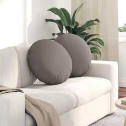 vidaXL Sēdvietas spilventiņi 2 pcs Pelēkbrūna DIA50 x 19 cm audums