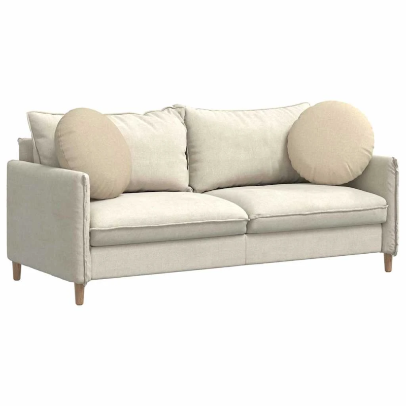 vidaXL Sēdvietas spilventiņi 2 pcs Krēmkrāsa DIA50 x 19 cm audums