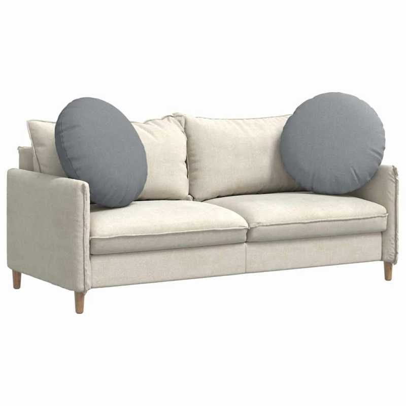 vidaXL Sēdvietas spilventiņi 2 pcs Gaiši pelēks DIA80 x 29 cm audums