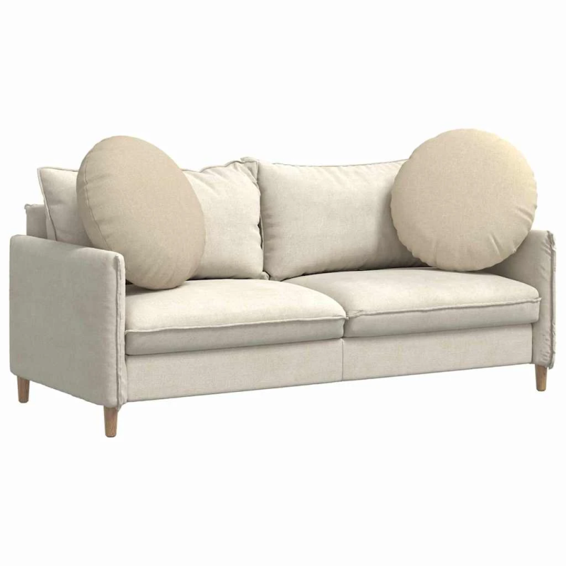 vidaXL Sēdvietas spilventiņi 2 pcs Krēmkrāsa DIA80 x 29 cm audums