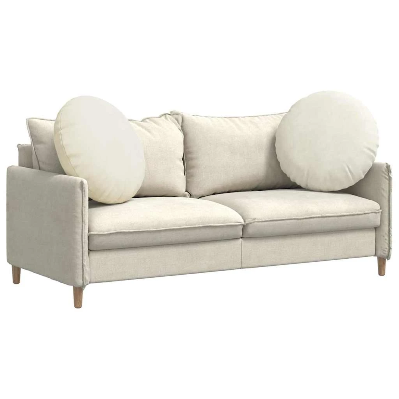 vidaXL Sēdvietas spilventiņi 2 pcs Krēmkrāsa DIA 80 x 29 cm Samts