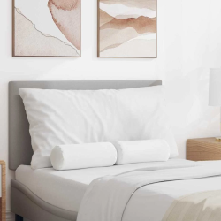 vidaXL Spilveni 2 pcs Balts DIA 15 x 40 cm audums