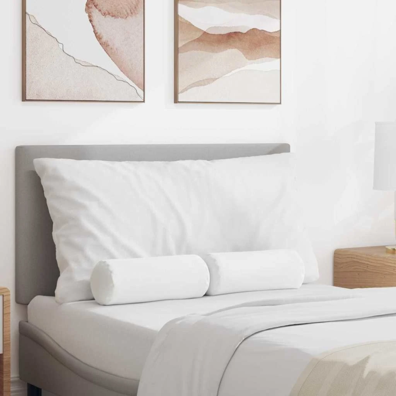 vidaXL Spilveni 2 pcs Balts DIA 15 x 40 cm audums