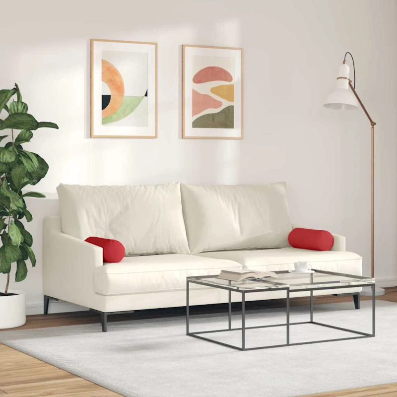 vidaXL Spilveni 2 pcs Sarkana DIA 15 x 40 cm audums