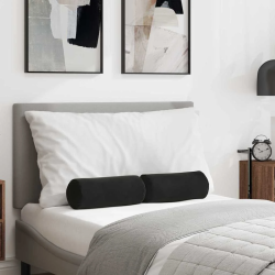 vidaXL Spilveni 2 pcs Melna DIA 15 x 40 cm Korduroja audums