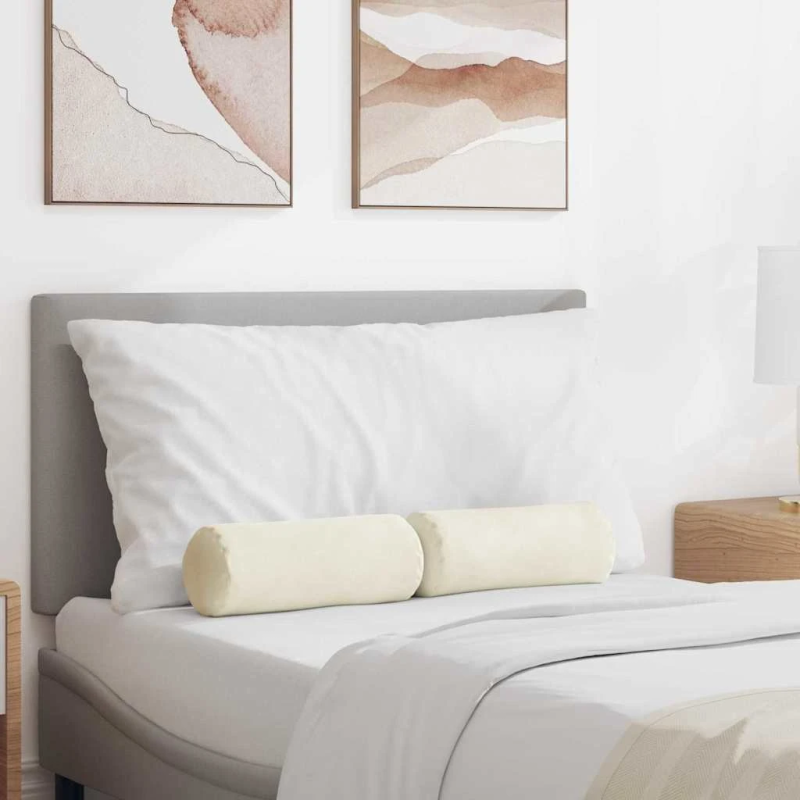 vidaXL Spilveni 2 pcs Krēmkrāsa DIA 15 x 40 cm Korduroja audums