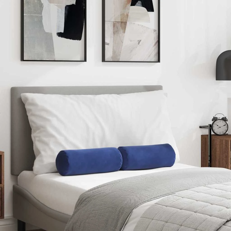 vidaXL Spilveni 2 pcs Policijas zila DIA 15 x 40 cm Korduroja audums