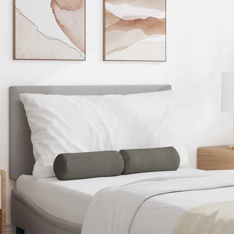 vidaXL Spilveni 2 pcs Gaiši pelēks DIA 15 x 40 cm Korduroja audums