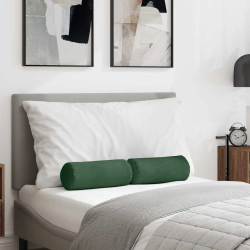 vidaXL Spilveni 2 pcs Tumši zaļš DIA 15 x 40 cm Korduroja audums