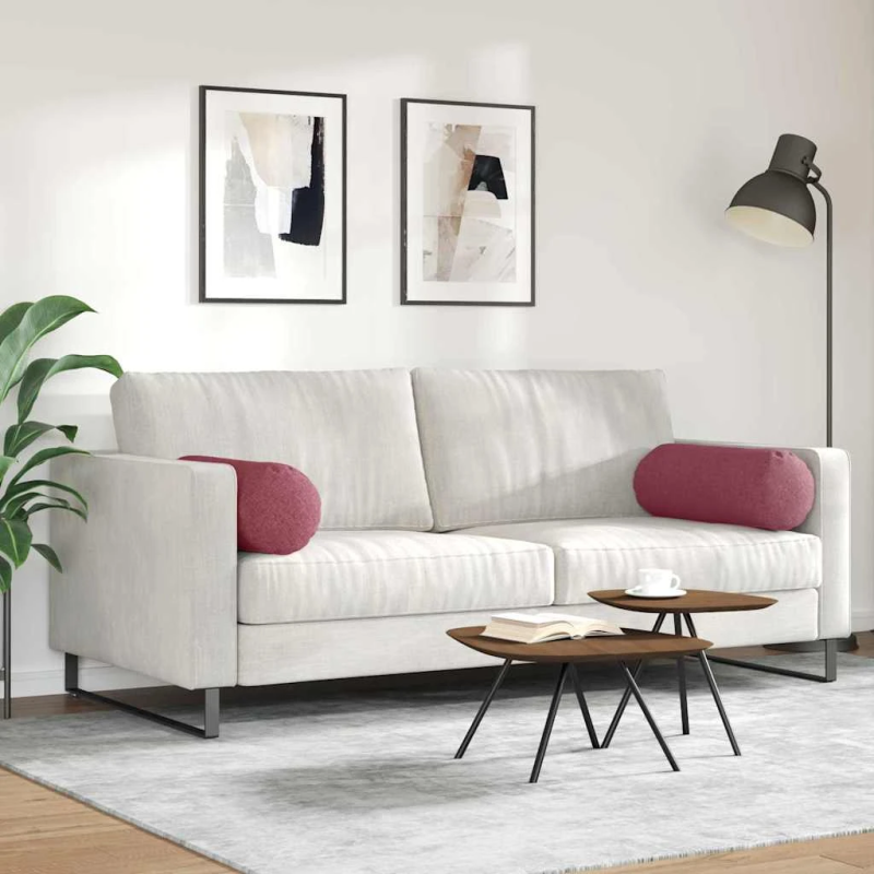 vidaXL Spilveni 2 pcs Vīna sarkans DIA 25 x 70 cm audums