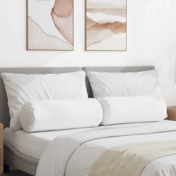 vidaXL Spilveni 2 pcs Balts DIA 25 x 70 cm audums