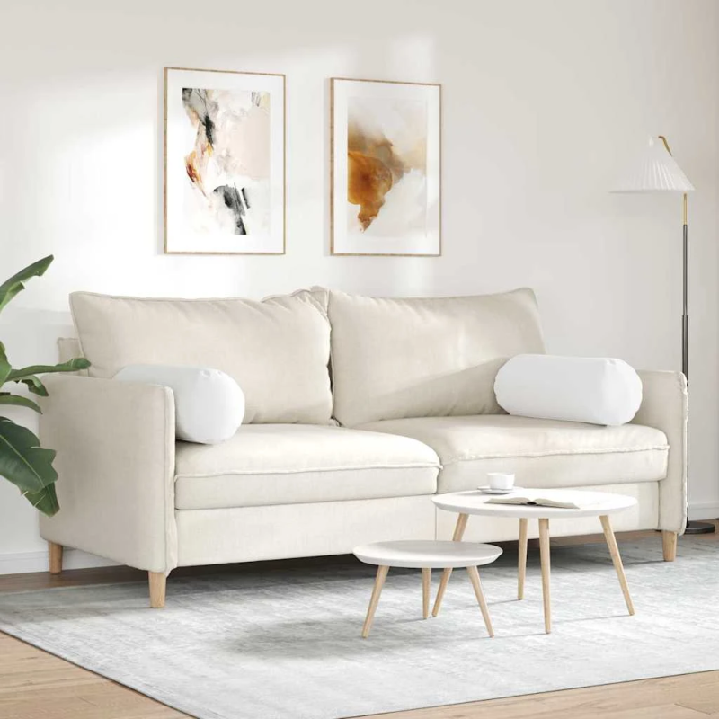 vidaXL Spilveni 2 pcs Balts DIA 25 x 70 cm audums