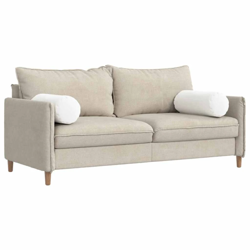 vidaXL Spilveni 2 pcs Balts DIA 25 x 70 cm audums