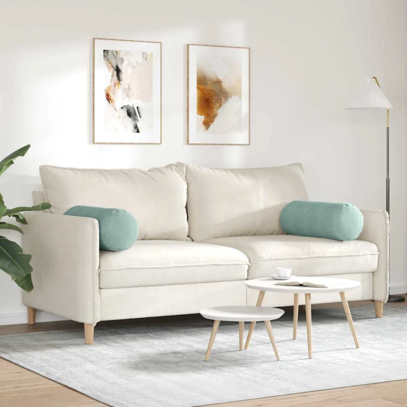 vidaXL Spilveni 2 pcs Jūras zaļa DIA 25 x 70 cm Korduroja audums