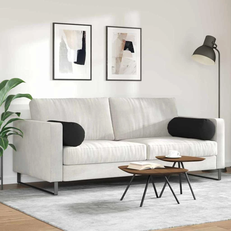 vidaXL Spilveni 2 pcs Melna DIA 25 x 70 cm Mikrofibra