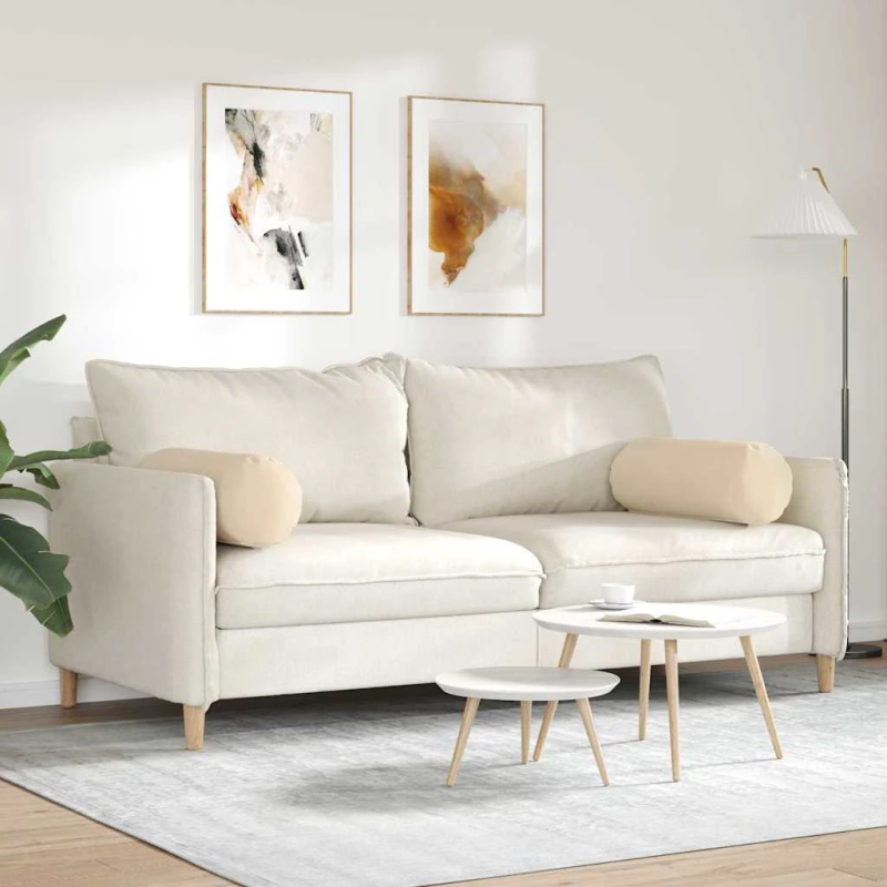 vidaXL Spilveni 2 pcs Krēmkrāsa DIA 25 x 70 cm Mikrofibra