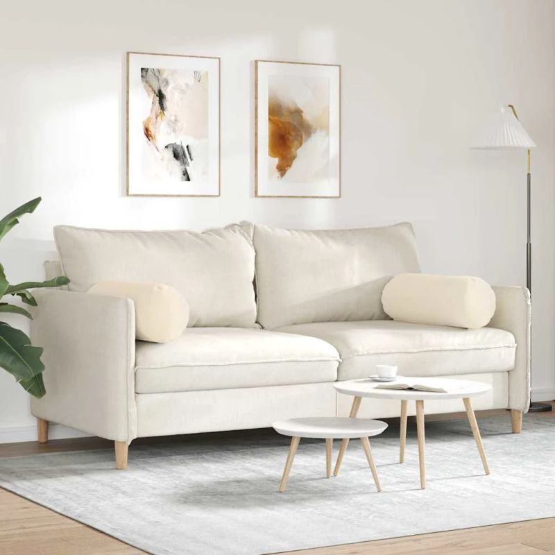 vidaXL Spilveni 2 pcs Bēša DIA 25 x 70 cm Mikrofibra