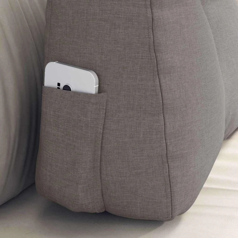 vidaXL Atpakaļ spilvens Pelēkbrūna 60 x 24 x 50 cm audums