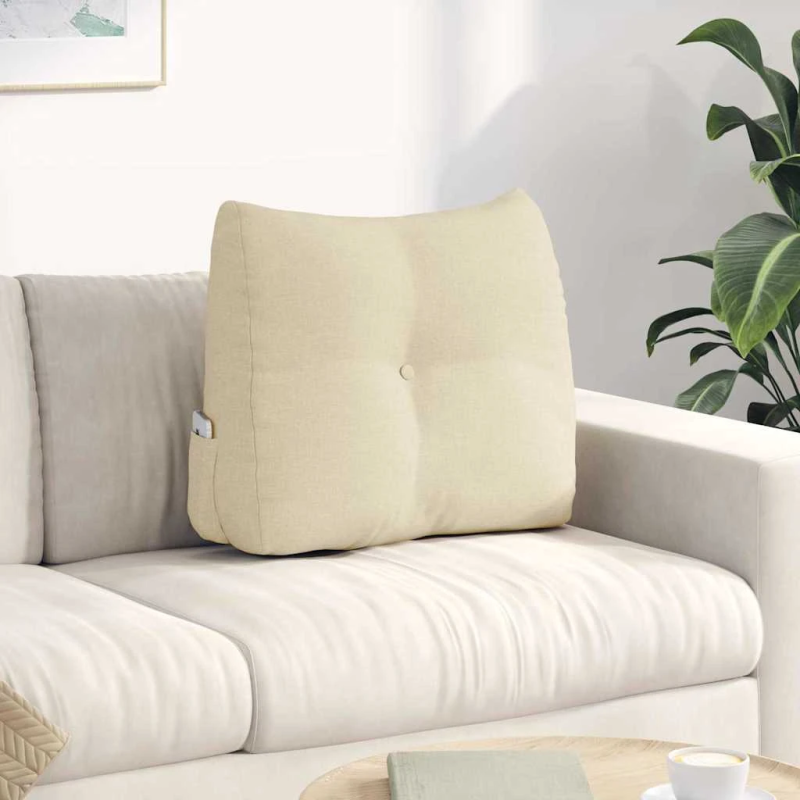 vidaXL Atpakaļ spilvens Krēmkrāsa 60 x 24 x 50 cm audums