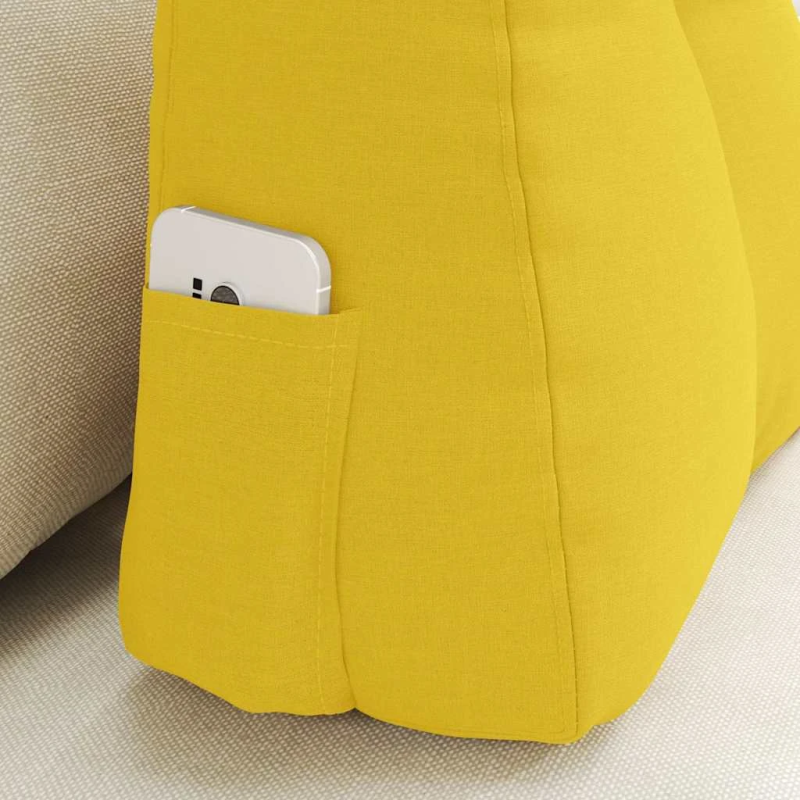 vidaXL Atpakaļ spilvens Gaiši dzeltena 60 x 24 x 50 cm audums