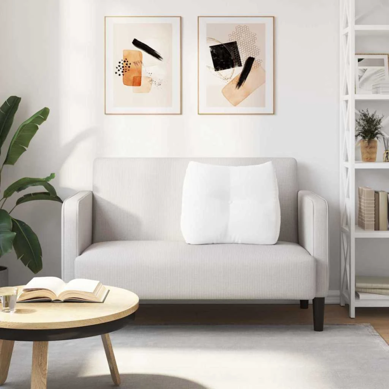 vidaXL Atpakaļ spilvens Balts 60 x 24 x 50 cm audums