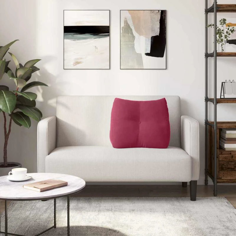 vidaXL Atpakaļ spilvens Vīna sarkans 60 x 24 x 50 cm Samts