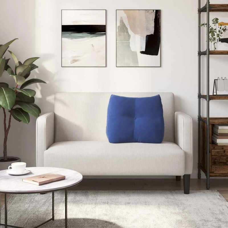 vidaXL Atpakaļ spilvens Policijas zila 60 x 24 x 50 cm Samts