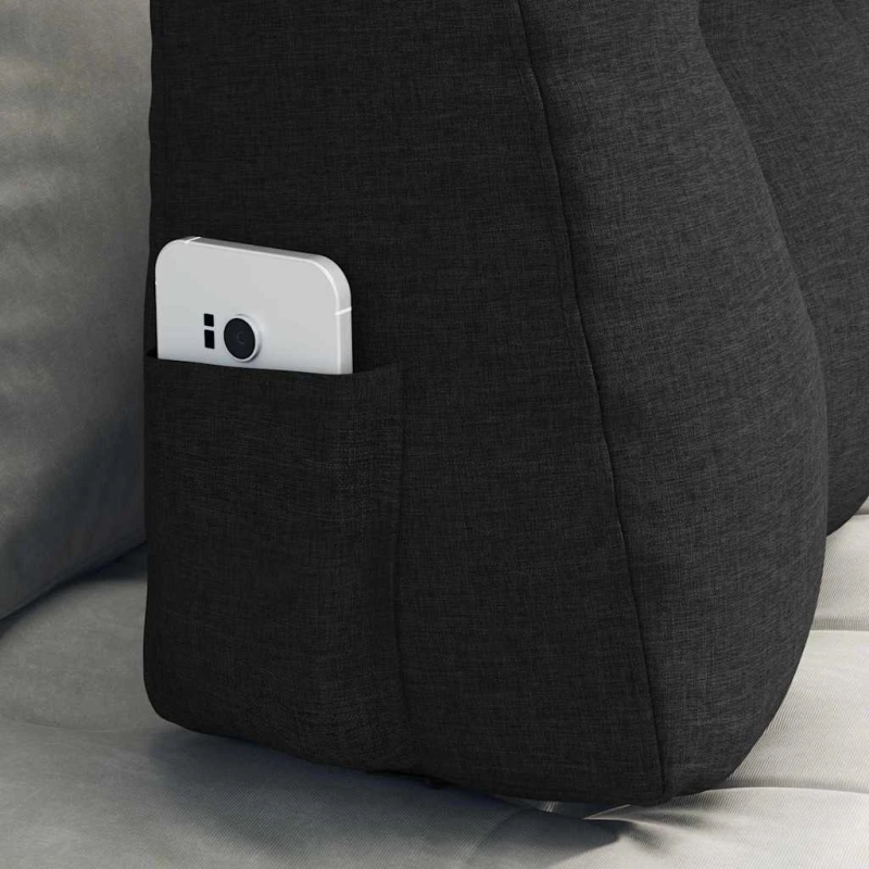 vidaXL Atpakaļ spilvens Melna 80 x 24 x 50 cm audums