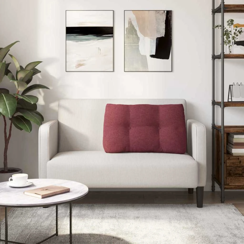 vidaXL Atpakaļ spilvens Vīna sarkans 80 x 24 x 50 cm audums