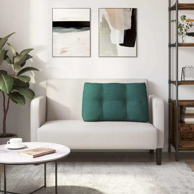 vidaXL Atpakaļ spilvens Tumši zaļš 80 x 24 x 50 cm audums