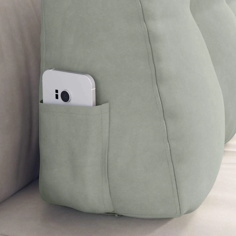 vidaXL Atpakaļ spilvens Gaiši pelēks 80 x 24 x 50 cm Samts