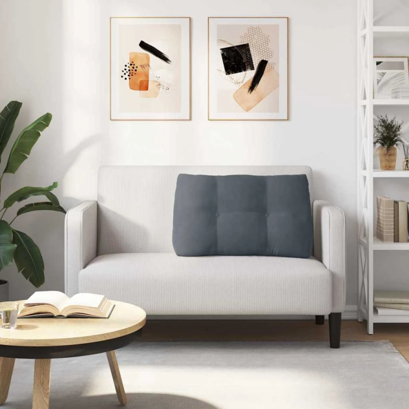 vidaXL Atpakaļ spilvens Tumši pelēks 80 x 24 x 50 cm Samts