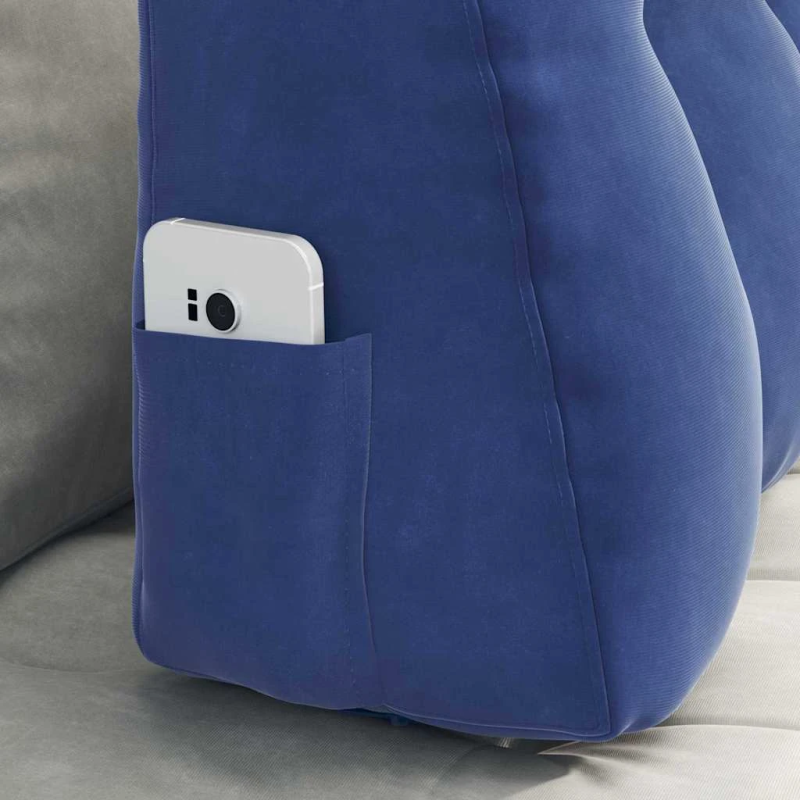 vidaXL Atpakaļ spilvens Policijas zila 80 x 24 x 50 cm Samts