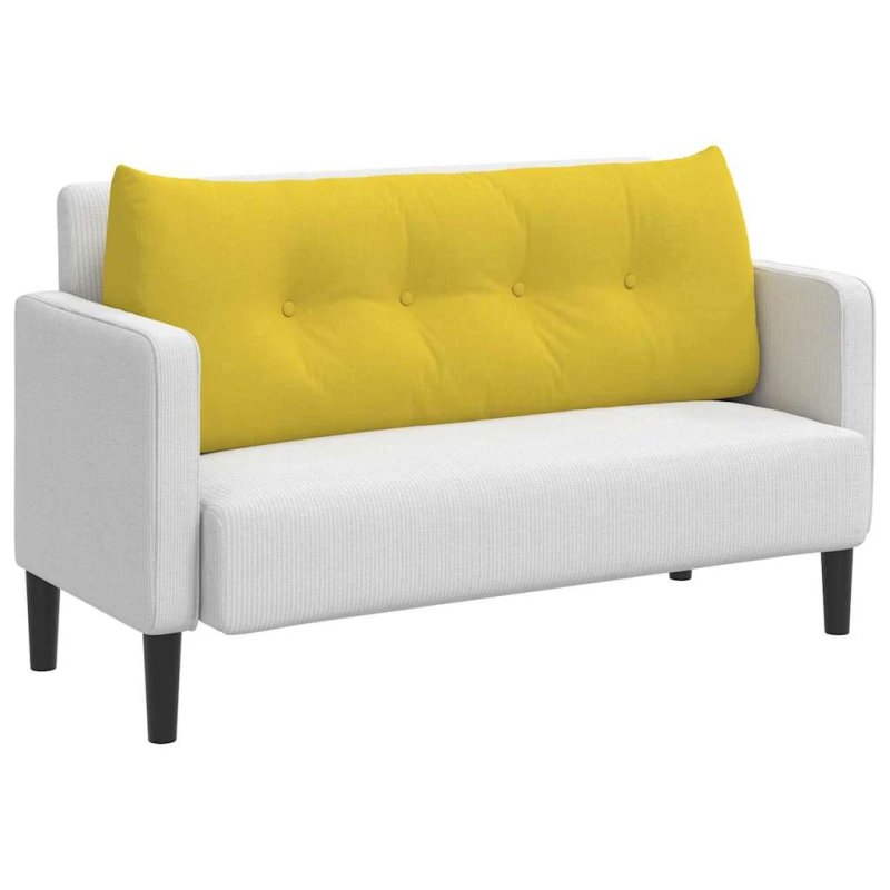 vidaXL Atpakaļ spilvens Gaiši dzeltena 120 x 24 x 50 cm audums