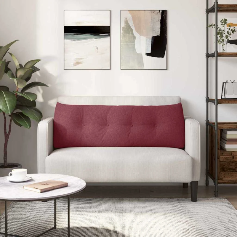 vidaXL Atpakaļ spilvens Vīna sarkans 140 x 24 x 50 cm audums