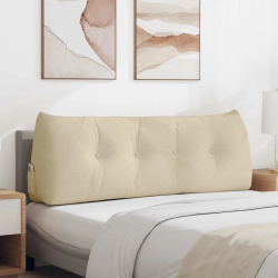 vidaXL Atpakaļ spilvens Krēmkrāsa 140 x 24 x 50 cm audums