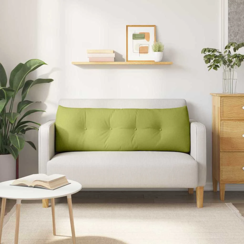 vidaXL Atpakaļ spilvens Gaiši zaļa 140 x 24 x 50 cm audums