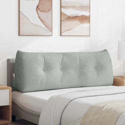 vidaXL Atpakaļ spilvens Gaiši pelēks 140 x 24 x 50 cm Samts