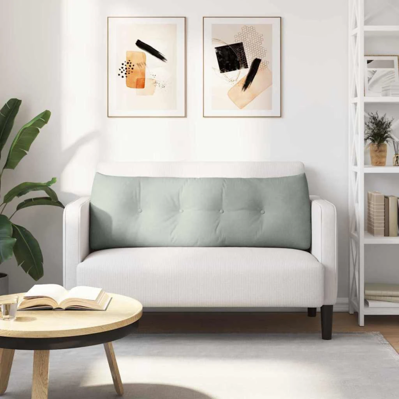 vidaXL Atpakaļ spilvens Gaiši pelēks 140 x 24 x 50 cm Samts