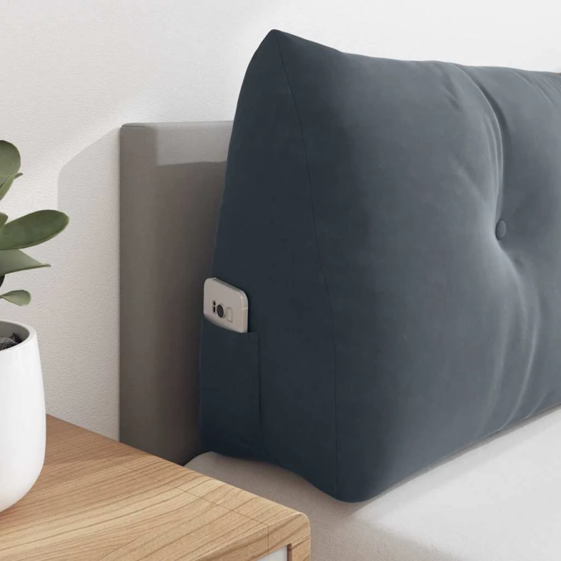 vidaXL Atpakaļ spilvens Tumši pelēks 140 x 24 x 50 cm Samts