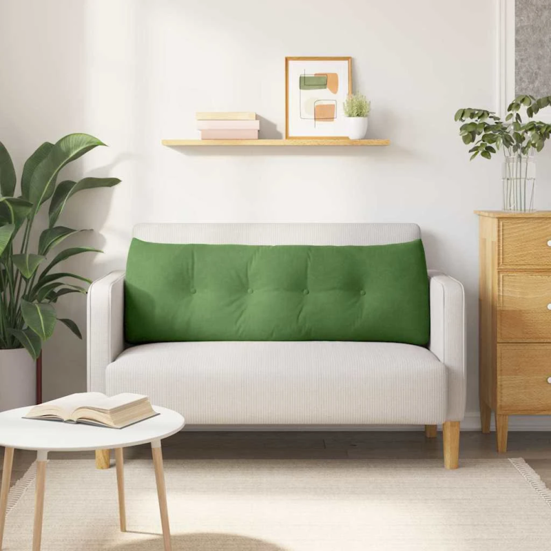 vidaXL Atpakaļ spilvens Gaiši zaļa 140 x 24 x 50 cm Samts